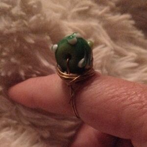 Whimsical Green Frog Ring